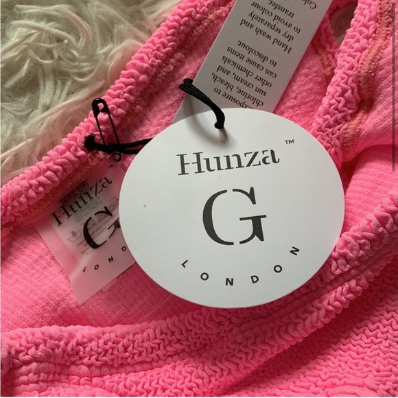 NWT Hunza G Xandra bikini set in bubblegum one size - Picture 5 of 7